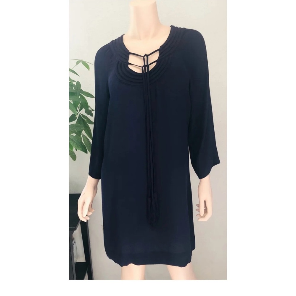 Diane Von Furstenberg Womens Parlain Shift Dress Size 0 XS In Navy Blue
